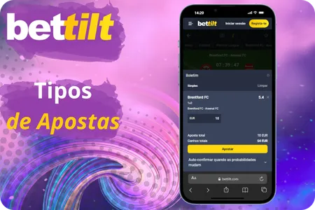 Tipos de apostas Bettilt disponíveis