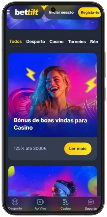 Página de promoções e bónus na Bettilt app