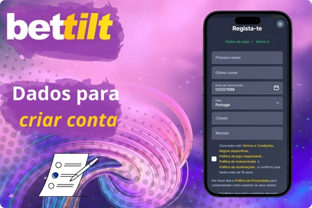 Dados necessários para o registo na Bettilt